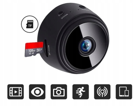MINI KAMERA SZPIEGOWSKA WIFI FULL HD Z DETEKCJĄ RUCHU I MAGNESEM MAŁA