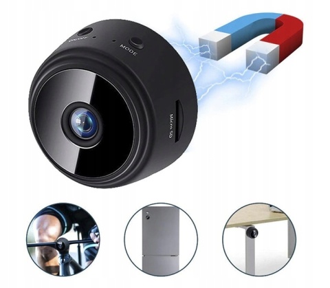 MINI KAMERA SZPIEGOWSKA WIFI FULL HD Z DETEKCJĄ RUCHU I MAGNESEM MAŁA