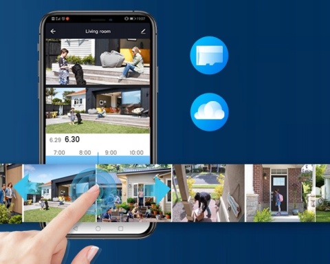 PODWÓJNA KAMERA IP ZEWNĘTRZNA WIFI OBROTOWA 3MPX FULL HD+ MONITORING ONVIF