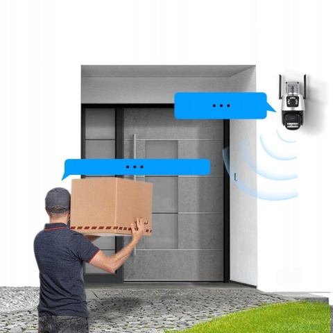 PODWÓJNA KAMERA IP ZEWNĘTRZNA WIFI OBROTOWA 3MPX FULL HD+ MONITORING ONVIF