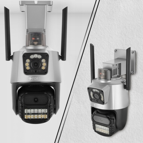 PODWÓJNA KAMERA IP ZEWNĘTRZNA WIFI OBROTOWA 3MPX FULL HD+ MONITORING ONVIF