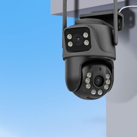 PODWÓJNA KAMERA ZEWNĘTRZNA WIFI FULL HD+ LED Z OBROTEM I ŚLEDZENIEM RUCHU