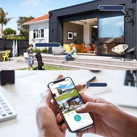 PODWÓJNA KAMERA ZEWNĘTRZNA WIFI FULL HD+ LED Z OBROTEM I ŚLEDZENIEM RUCHU