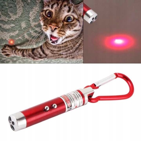SUPER LASER WSKAŹNIK LASEROWY LATARKA I IDEALNA ZABAWKA DLA KOTKA 2W1 MOCNY
