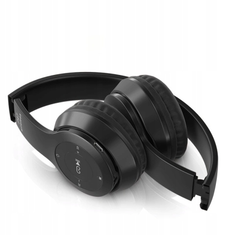 Bezprzewodowe słuchawki Bluetooth P47 z mikrofonem, FM, MP3 - czarne