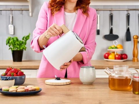 Czajnik elektryczny Lafe Scandi PRO 1,7L 2200W biały stalowy inox