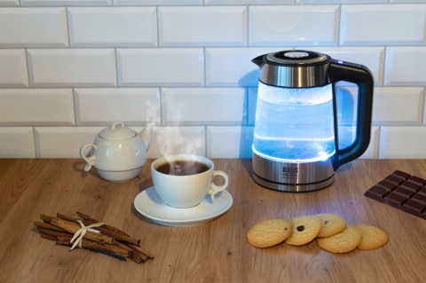 Czajnik szklany z regulacją temperatury i podświetleniem LED 1.7L