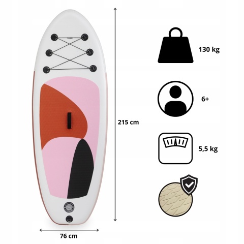 Deska SUP 215 cm HyperMotion z regulowanym wiosłem - all-round для обустройства