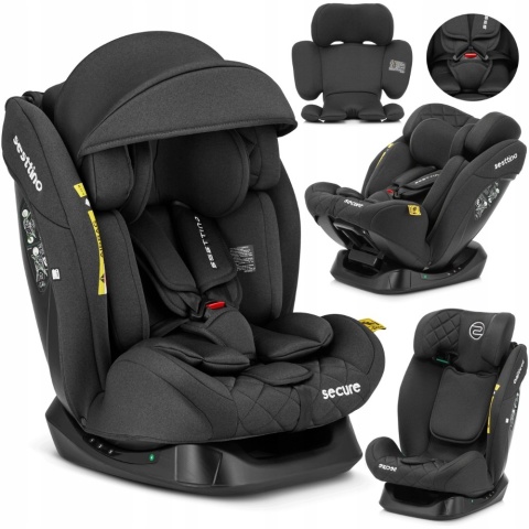 FOTELIK SAMOCHODOWY SESTTINO SECURE PRO I-SIZE 0-36KG Z DASZKIEM 40-150CM