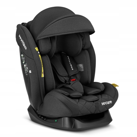 FOTELIK SAMOCHODOWY SESTTINO SECURE PRO I-SIZE 0-36KG Z DASZKIEM 40-150CM