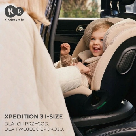 Fotelik samochodowy Kinderkraft Xpedition 3 i-Size 360° beżowy 0-36 kg