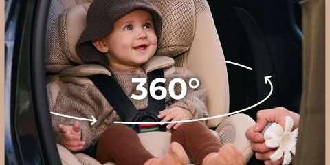 Fotelik samochodowy Kinderkraft Xpedition 3 i-Size 360° beżowy 0-36 kg