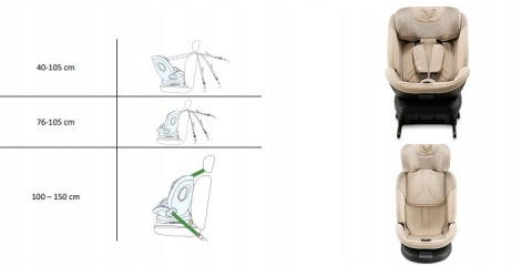 Fotelik samochodowy Kinderkraft Xpedition 3 i-Size 360° beżowy 0-36 kg