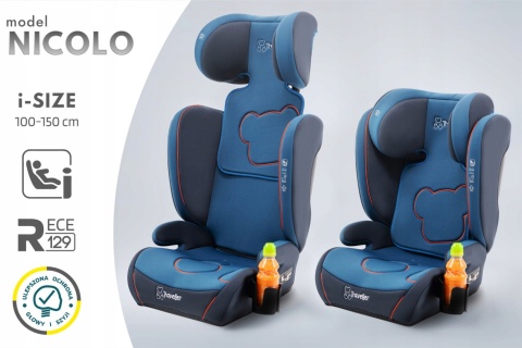 Fotelik samochodowy NICOLO 2w1 i-Size 100-150 cm + organizer TRAVELLER