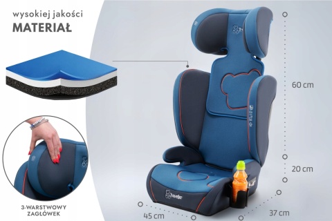 Fotelik samochodowy NICOLO 2w1 i-Size 100-150 cm + organizer TRAVELLER