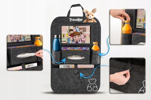 Fotelik samochodowy NICOLO 2w1 i-Size 100-150 cm + organizer TRAVELLER