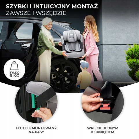 Fotelik samochodowy i-Size Comfort Up 9-36 kg, czarny, łatwy montaż