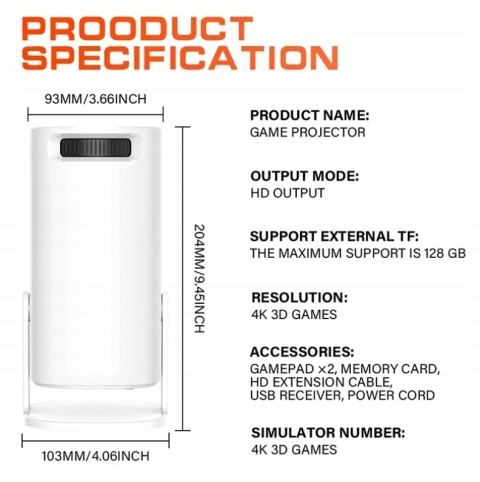 Inteligentny Projektor 2w1 P30 MAX - 4K, Android 11, bezprzewodowy