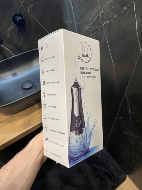 Heelly Irygator Zębów Bezprzewodowy 9 Bar 300Ml 5 Wymiennych Dysz 3 Tryby