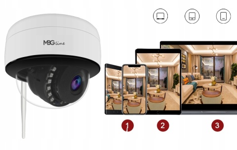 Kamera IP 5MPx UHD Zewnętrzna H.265 WiFi IR 30m z Mikrofonem 128GB