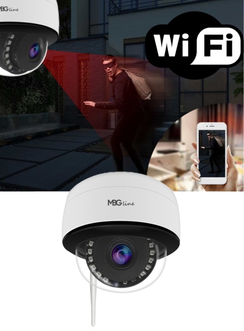 Kamera IP 5MPx UHD Zewnętrzna H.265 WiFi IR 30m z Mikrofonem 128GB