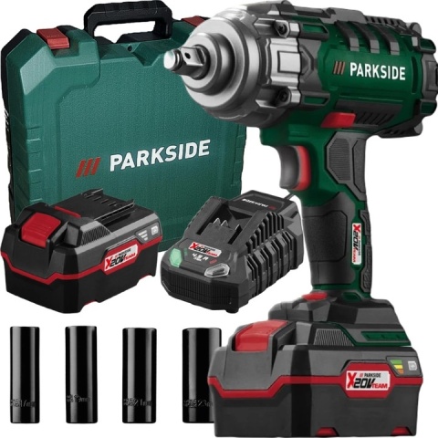Klucz Udarowy Parkside Passk 20-Li C4 20V Akumulator 4Ah Ładowarka 4,5A