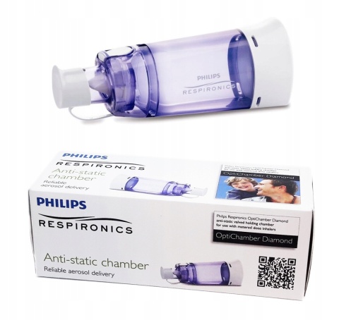Philips OptiChamber Diamond - Komora inhalacyjna z ustnikiem, 140 ml