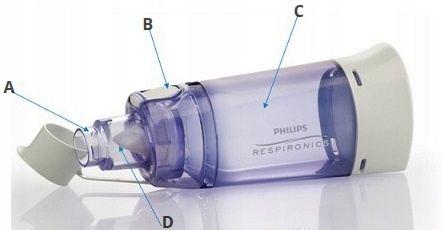 Philips OptiChamber Diamond - Komora inhalacyjna z ustnikiem, 140 ml