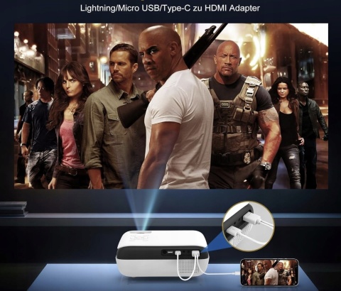 Projektor Full Hd 4K 9500Lm Led Bluetooth 5.1 Domowe Kino I Prezentacje