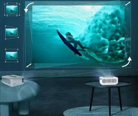 Projektor Heelly Led 8K/4K Smart Tv Z Androidem, Wifi I Bluetooth 12000Lm