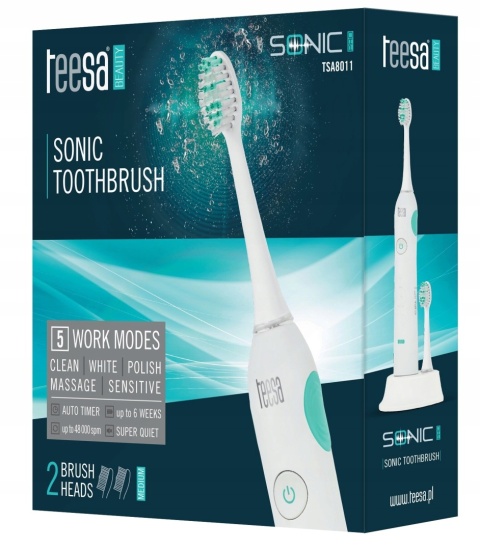 Soniczna Szczoteczka Teesa Tsa8011 - 5 Trybów, Ipx7, 42 Dni Na Baterii