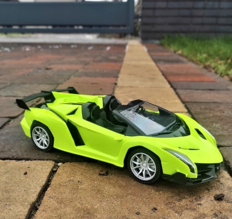 Zdalnie sterowany samochód Lamborghini 1:18 z LED, zielony 23cm
