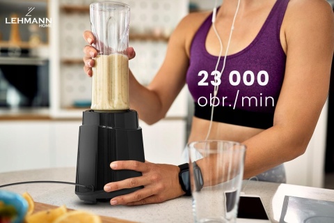 Blender Kielichowy Lehmann Smoofit 1200W, 2 Butelki, Tritan, Kruszy Lód