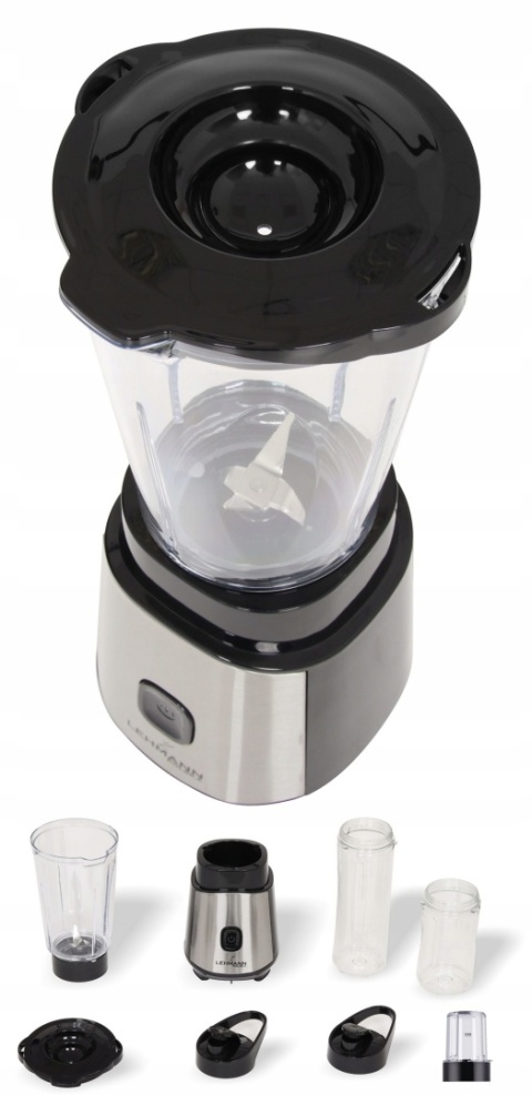 Blender Kielichowy Lehmann Smoofit 1200W z 2 bidonami Tritan - Srebrny