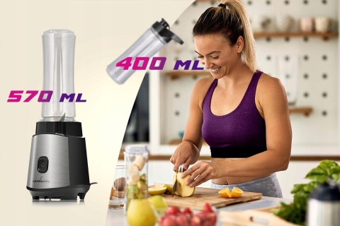Blender kielichowy Lehmann Smoofit 1200W z bidonami - 10 funkcji miksowania