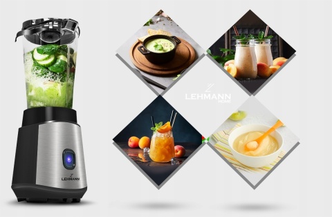 Blender kielichowy Lehmann Smoofit 1200W z bidonami - 10 funkcji miksowania