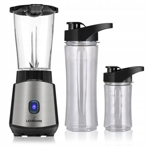 Blender kielichowy Lehmann Smoofit 1200W z bidonami - 10 funkcji miksowania