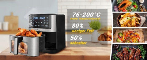 Frytkownica Beztłuszczowa 8L 1800W z Panelem Dotykowym i 12 Programami