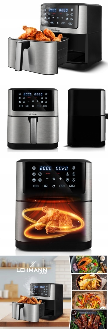 Frytkownica beztłuszczowa 8L 1800W Lehmann Fresco z LCD i 12 programami