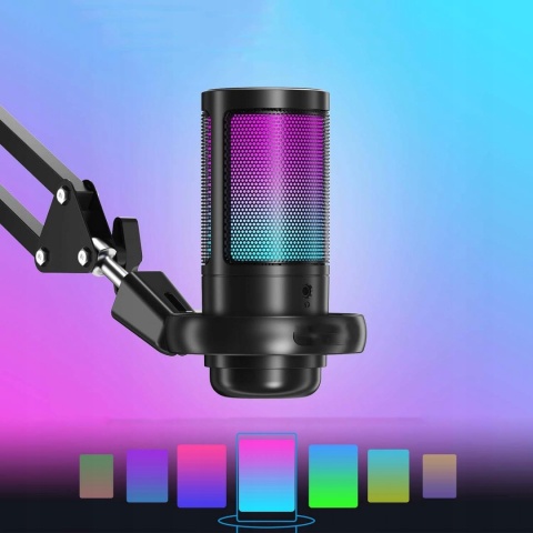 Mikrofon USB Bedee RGB z Wyciszeniem i Monitorowaniem 3,5mm