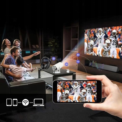 Mini Projektor Zenwire R1 Android 12, FULL HD, WiFi 6, Bluetooth, Przenośny