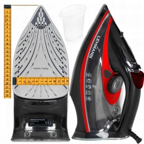 Żelazko parowe Lehmann Strokkur V2 3000W z ceramiki, 9w1, anti-drip