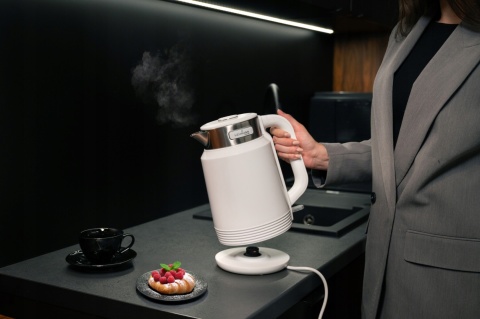 CZAJNIK ELEKTRYCZNY BEZPRZEWODOWY 2200W 2L BIAŁY STALOWY Z 360° PODSTAWĄ