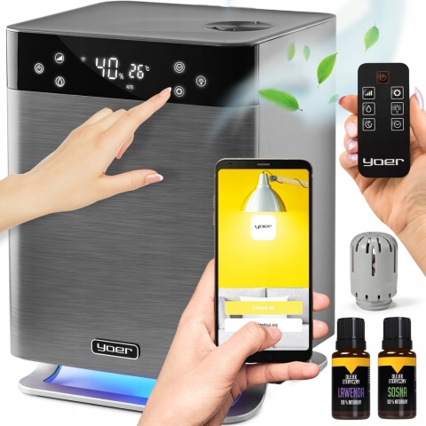 NAWILŻACZ I JONIZATOR POWIETRZA ULTRADŹWIĘKOWY YOER AQUACUBE 5W1
