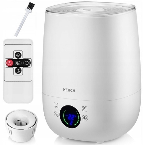 Nawilżacz Powietrza 3W1 Kerch Ultrasonic 4,8L - Jonizacja, Aromaterapia, Dotyk