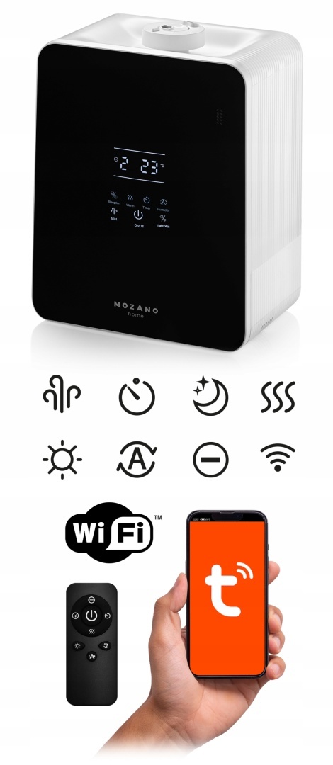 Nawilżacz powietrza Mozano Aqua Care+ 6L z WiFi, pilotem i aromaterapią
