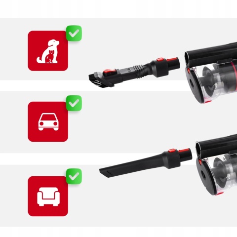 ODKURZACZ PIONOWY LEHMANN MISTRAL 12 000PA BEZPRZEWODOWY 3-STOPNIOWA LED