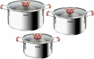 Zestaw garnków Tefal Opti'Space 6 el. ze stali nierdzewnej indukcja