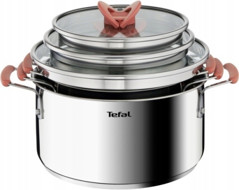 Zestaw garnków Tefal Opti'Space 6 el. ze stali nierdzewnej indukcja