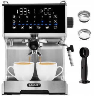 Ekspres Kolbowy Yoer Barisso EM03S 1,7L 20BAR 1350W z Spieniaczem Mleka
